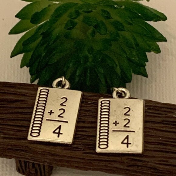 Math Earring, Teacher Earring, Math Teacher, Teacher Appreciation Gift, School - Picture 2 of 5